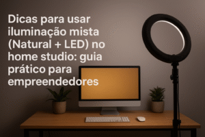 Dicas para usar iluminação mista (Natural + LED) no home studio