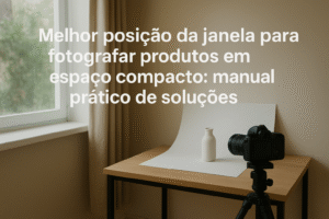 Melhor posição da janela para fotografar produtos em espaço compacto