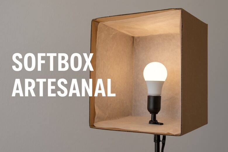 Softbox artesanal com papel manteiga para estúdios caseiros